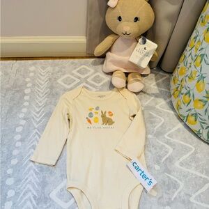 Carter's Cream Long-Sleeve Baby One-Piece Bodysuit - My First Easter & Bunny